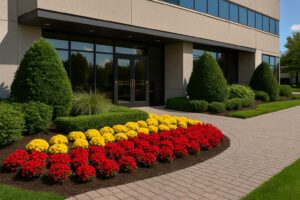 commercial property flower beds
