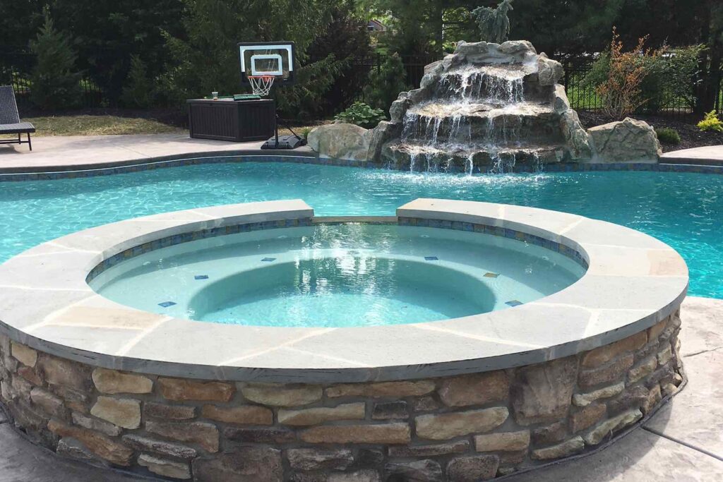 hot tub stone accents