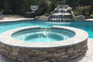 hot tub stone accents
