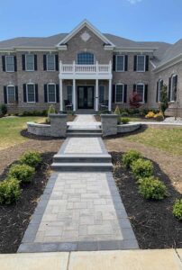 front walkway with step up